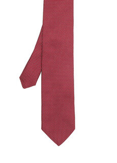 Темно-красный шелковый галстук с микро-узором Beymen