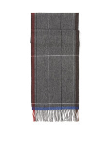 Серый мужской шерстяной шарф с кисточками Begg&amp;Co Begg&Co