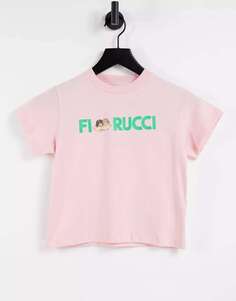 Свободная футболка Fiorucci с контрастным логотипом ангела