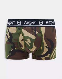 Боксеры Aape by A Bathing Ape с камуфляжным принтом и поясом с логотипом A Bathing Ape Bape