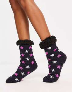 Уютные носки для кровати Brave Soul Stars темно-синего цвета