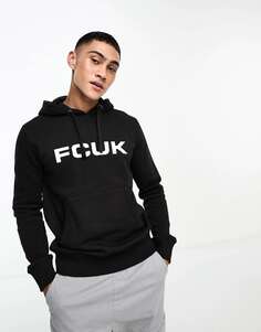 Черное худи с логотипом FCUK French Connection