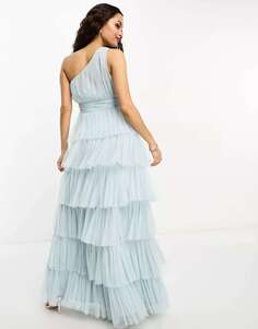 Beauut Petite Bridesmaid цветное платье макси на одно плечо ледяного синего цвета