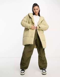 Удлиненная двубортная куртка-пуховик DTT Lindzi шалфейного цвета Don&apos;t Think Twice