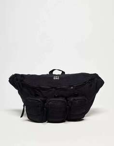 Черная сумка через плечо с тремя карманами из джаспара ARTSAC