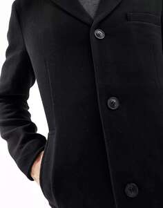Черное пальто из смесовой шерсти Only &amp; Sons