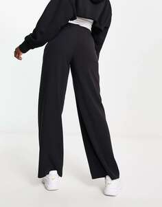 Черные широкие брюки строгого кроя Weekday Julia
