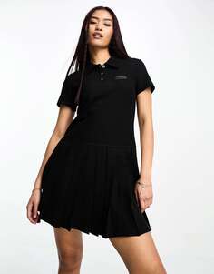 Черное платье-футболка со складками на подоле Urban Revivo
