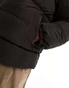 Черная куртка-пуховик с воротником-воронкой Threadbare Plus