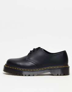 Туфли Dr Martens 1461 Bex с 3 люверсами из черной гладкой кожи