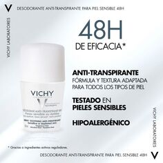 Дезодорант Desodorante 48h Piel Sensible Roll On Vichy, 50 ml
