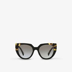 Солнцезащитные очки PR14WS из ацетата в оправе «кошачий глаз» Prada, черный