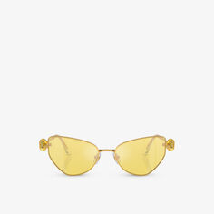 SK7003 солнцезащитные очки в металлической оправе «кошачий глаз» Swarovski, желтый
