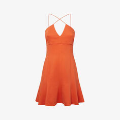 Платье мини Trina из эластичной ткани с воротником-бретелькой Reiss, оранжевый