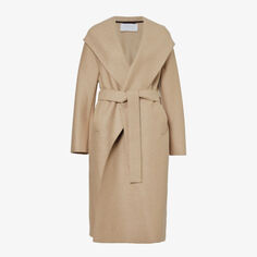 Пальто с запахом из натуральной шерсти с завязками на талии Harris Wharf London, цвет tan