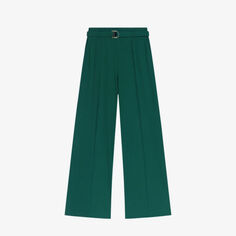 Picalo широкие брюки с высокой посадкой из эластичной ткани Maje, цвет verts