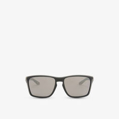 Солнцезащитные очки OO9448 в прямоугольной оправе с фирменной бляшкой Oakley, черный