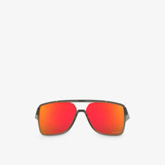 OO9147 Солнцезащитные очки Castel в прямоугольной оправе из ацетата ацетата Oakley, серый