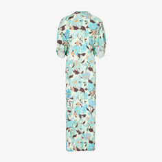 Платье макси из эластичной ткани с разрезом по краю с цветочным принтом Stella Mccartney, мультиколор