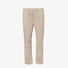 Прямые брюки из эластичного смесового хлопка Jogger Chino Luxe Performance 7 For All Mankind, серый