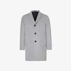 Storvick однобортное пальто классического кроя из смесовой шерсти Oscar Jacobson, серый