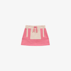 Мини-юбка Macey из хлопкового джерси в стиле колор-блок для 4–14 лет Reiss, розовый