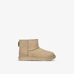 Ботильоны Classic Mini II из замши и овчины 7-9 лет Ugg, цвет bone