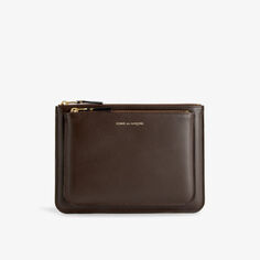 Кожаная сумка с двойным карманом Comme des Garçons, коричневый
