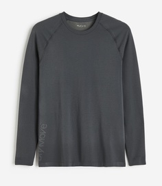 Лонгслив H&amp;M DryMove Seamless Long-sleeved Sports, темно-серый H&M