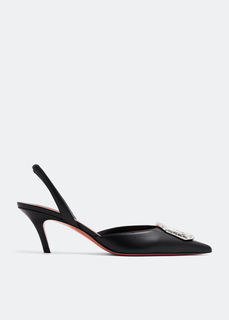 Туфли Amina Muaddi Camelia Slingback, черный