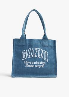 Сумка-тоут Ganni Large Easy Shopper, синий