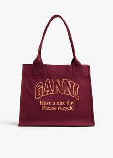 Сумка-тоут Ganni Large Easy Shopper, бордовый