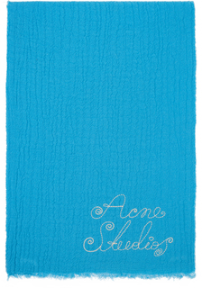 Синий шарф с вышивкой Acne Studios