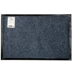 Коврик придверный, 60х40 см, прямоугольный, резина с ковролином, серый, Floor mat Ёлочка, ComeForte, XTH-1015