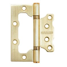 Петля накладная для деревянных дверей, Аллюр, 100х75х2.5 мм, универсальная, 2BB SBP, 1046, 2 шт, 2 подшипника, блистер, матовая латунь