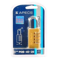 Замок навесной Apecs, PDB-40-28-CODE, блистер, кодовый, шт