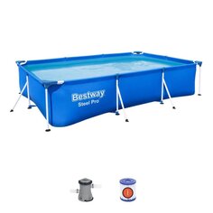 Бассейн каркасный Bestway, 300х201х66 см, Steel Pro, 56411, фильтр-насос, 3300 л