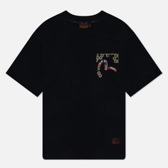 Мужская футболка Evisu Maple Leaf Hot Stamping Foil Evisu & Seagull Print, цвет чёрный, размер L