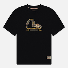 Мужская футболка Evisu Evergreen Fair Isle Seagull Printed, цвет чёрный, размер M