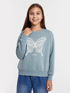 Свитшот для девочек в сером оттенке с принтом в виде бабочки и надписью Mark Formelle
