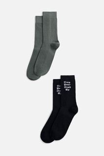 набор носков для мужчин Набор носков высоких с надписью (2 пары) Befree