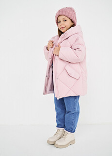 Утеплённая куртка для девочек, Розовый O'stin