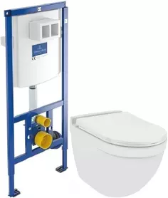 Комплект подвесной унитаз Jaquar Solo SLS-WHT-6953BIUFSM + система инсталляции Villeroy & Boch 92246100