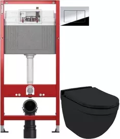 Комплект подвесной унитаз Jaquar Solo SLS-BLM-6953BIUFSM + система инсталляции Tece 9400412