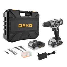 Дрель-шуруповерт аккумуляторный, Deko, DKCD20 Black Edition SET 3, 20 В, 10мм, 2 скорости, 2Ач, кейс ДЕКО