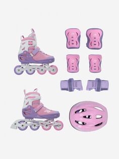 Набор детский: роликовые коньки, шлем, комплект защиты Reaction Rainbow, Мультицвет Re:Action