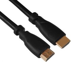 Кабель интерфейсный HDMI-HDMI GCR GCR-HM310-1.0m 01109, v1.4 M/M черный, OD7.3mm, 30/30 AWG, позолоч. контакты, Ethernet 10.2 Гбит/с, 3D, 4K, экран