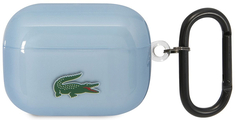 Lacoste Чехол Croc Logo для AirPods Pro, силикон, прозрачный/голубой