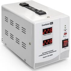 Стабилизатор напряжения Exegate Expert AS-2000 2000ВА, 140В-260В, двойная цифр. индикация вход/вых. напряжения, выход 220В±8%, КПД 98%, 5 уровней защи