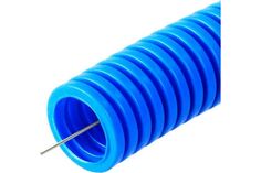 Труба гофрированная лёгкая Промрукав PR02.0052 ПП 350 Н безгалогенная (HF) синяя с/з д20 (100м)